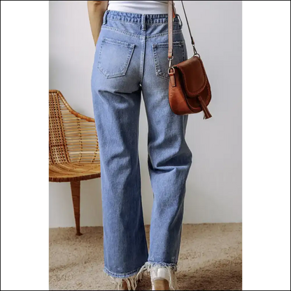 Ashleigh Blue Distressed High Waist Jeans: Making your Butt Look 🔥 - Jeans on Sale Worldwide Shipping