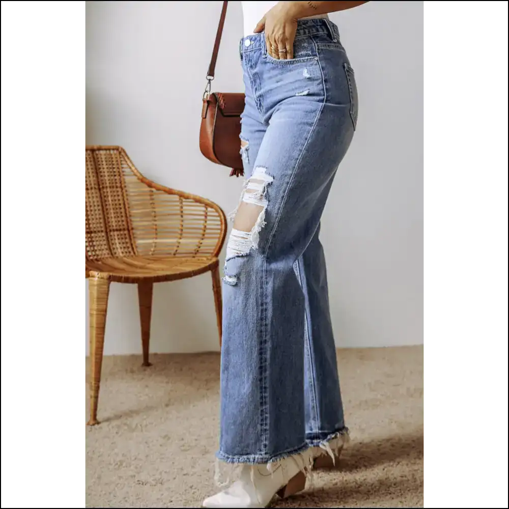 Ashleigh Blue Distressed High Waist Jeans: Making your Butt Look 🔥 - Jeans on Sale Worldwide Shipping