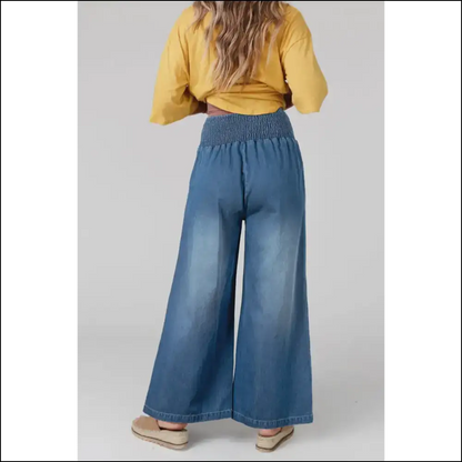 Ashleigh Blue Jeans: Smocked Waist Wide Leg Runway Ready 😜 - Jeans on Sale Worldwide Shipping