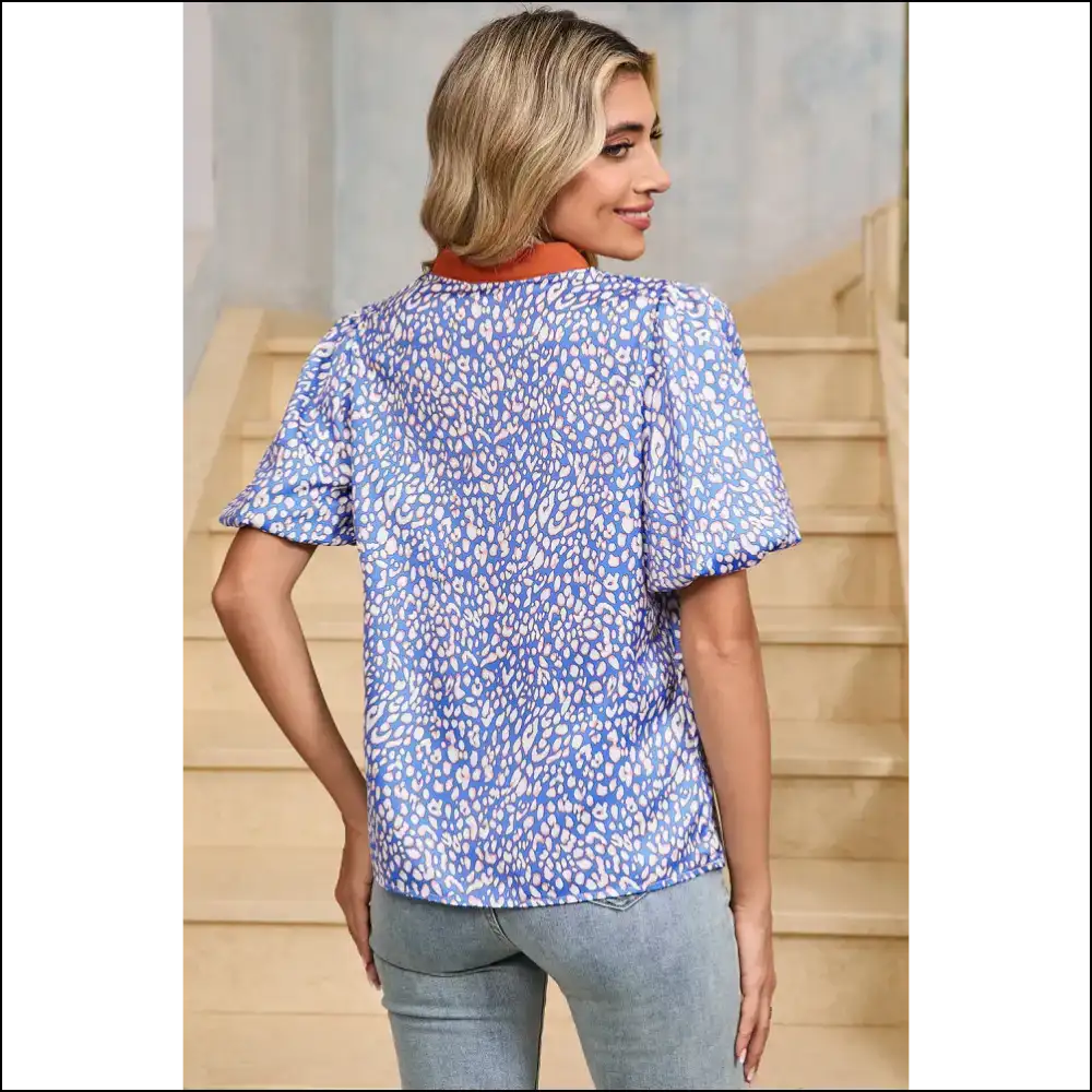 Ashleigh Blue Leopard Print: Badass Blouse Business 🐆 - Blouses on Sale Worldwide Shipping
