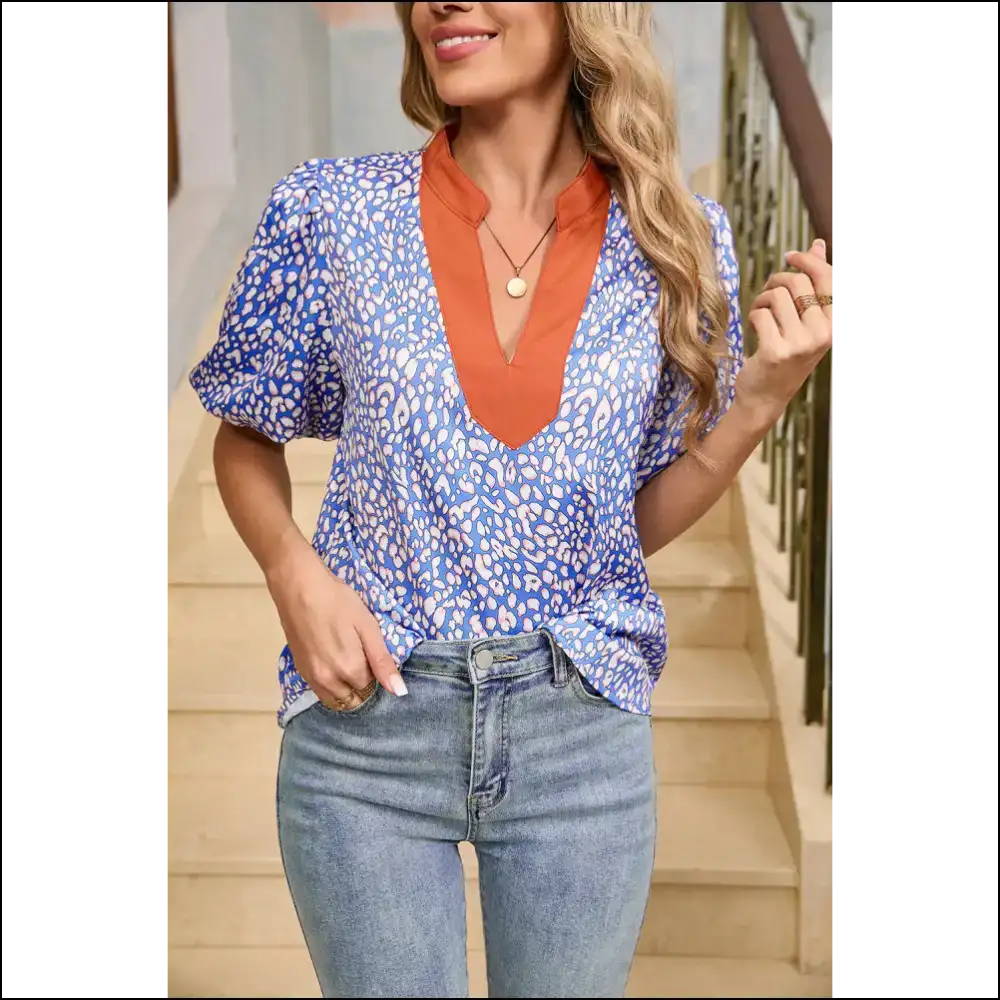 Ashleigh Blue Leopard Print: Badass Blouse Business 🐆 - Blouses on Sale Worldwide Shipping