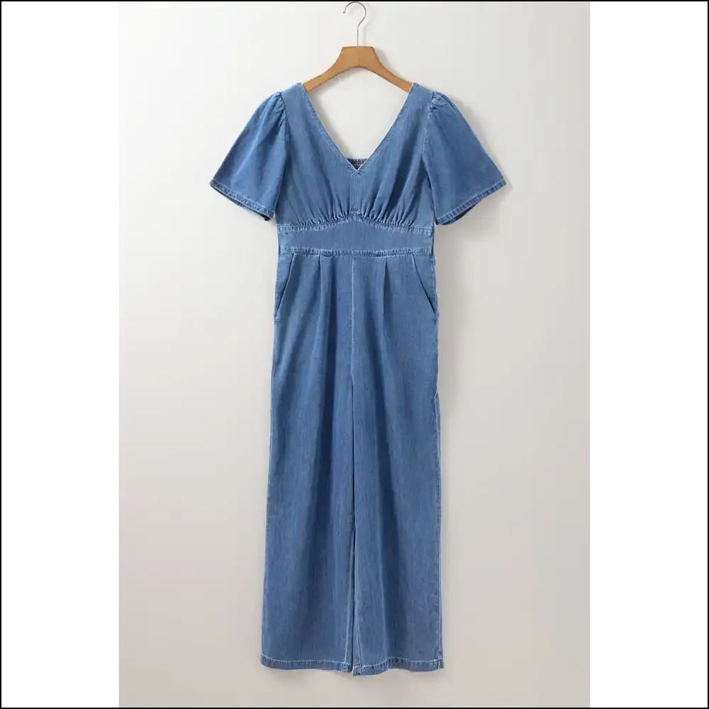 Ashleigh Blue Neck Denim Jumpsuit: one Piece Zero Pants - Jumpsuits & Rompers on Sale Worldwide Shipping