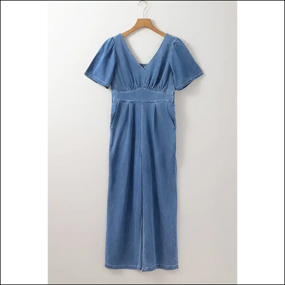 Ashleigh Blue Neck Denim Jumpsuit: one Piece Zero Pants - Jumpsuits & Rompers on Sale Worldwide Shipping