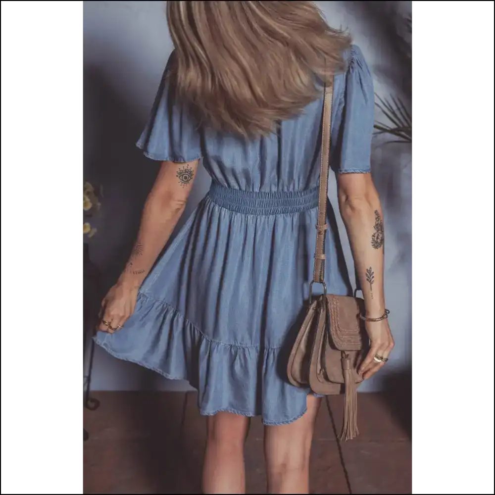 Ashleigh Blue Ruffle: Dress Like you Own the Damn Place 👑 - Short Dresses on Sale Worldwide Shipping