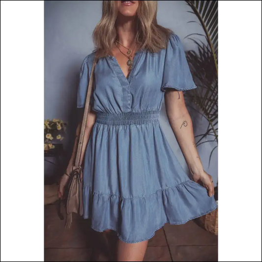 Ashleigh Blue Ruffle: Dress Like you Own the Damn Place 👑 - s - Short Dresses on Sale Worldwide Shipping