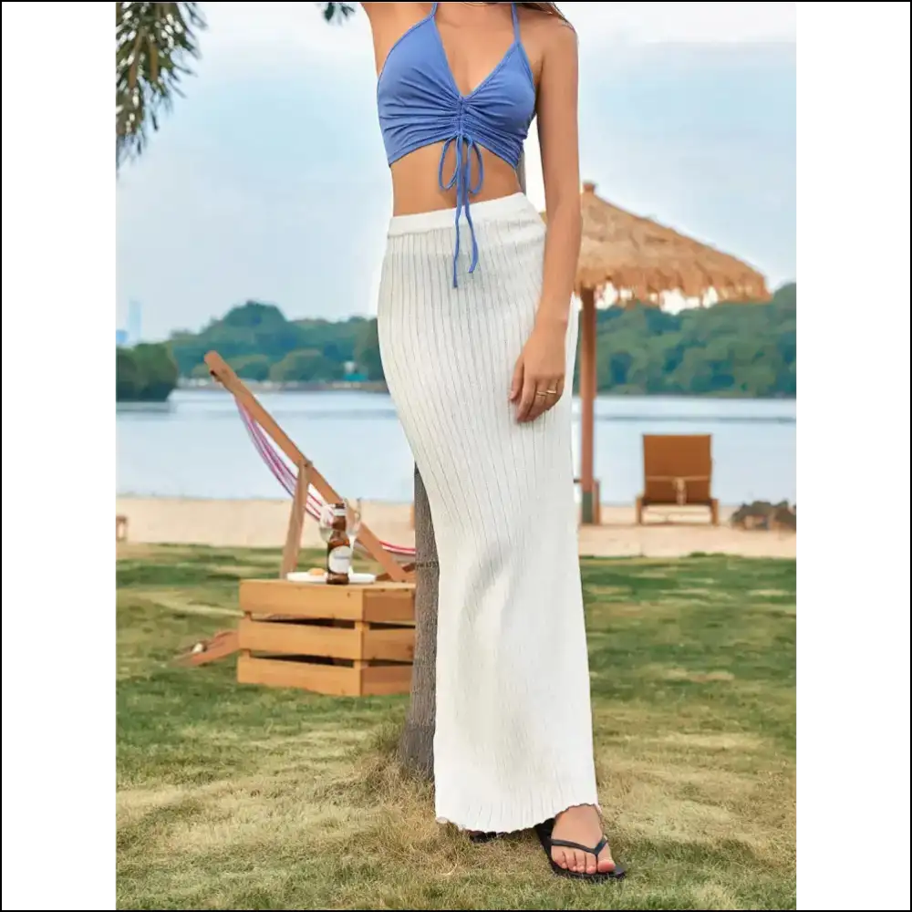 Backless Drawstring Halter Neck Cami - Tank Tops on Sale Worldwide Shipping