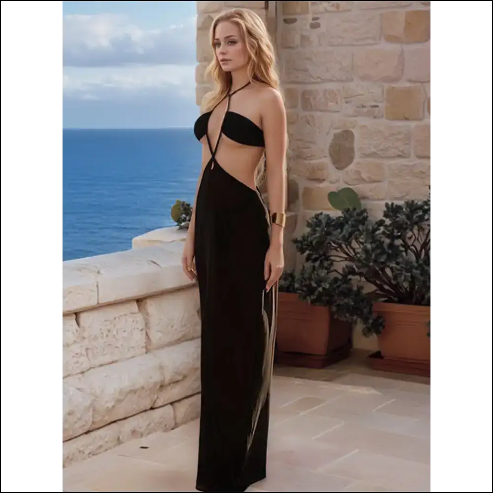 Backless Halter Neck Shenanigans: Unleash your Inner Goddess with Needful Things! 🌊✨ - Black / one Size - Cover-ups Swimwear on Sale