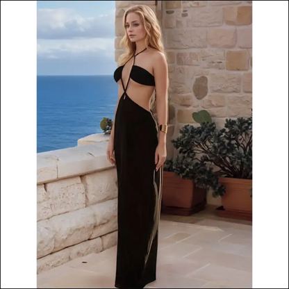 Backless Halter Neck Shenanigans: Unleash your Inner Goddess with Needful Things! 🌊✨ - Black / one Size - Cover-ups Swimwear on Sale