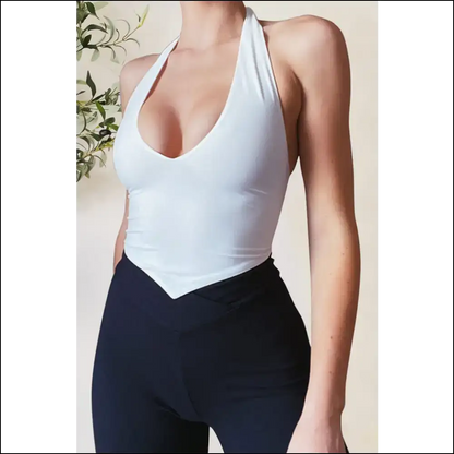 Backless Lace-up Halter Neck Cami - White / m - Tank Tops on Sale Worldwide Shipping