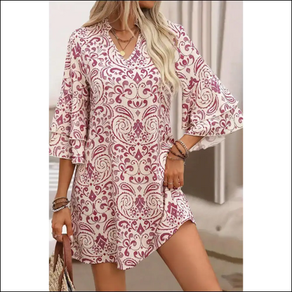 Bali Sunset Dress: Pink Paisley Print Perfection! 🌸 Needful Things - Short Dresses on Sale Worldwide Shipping