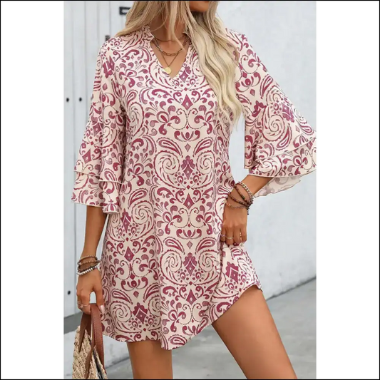 Bali Sunset Dress: Pink Paisley Print Perfection! 🌸 Needful Things - s - Short Dresses on Sale Worldwide Shipping