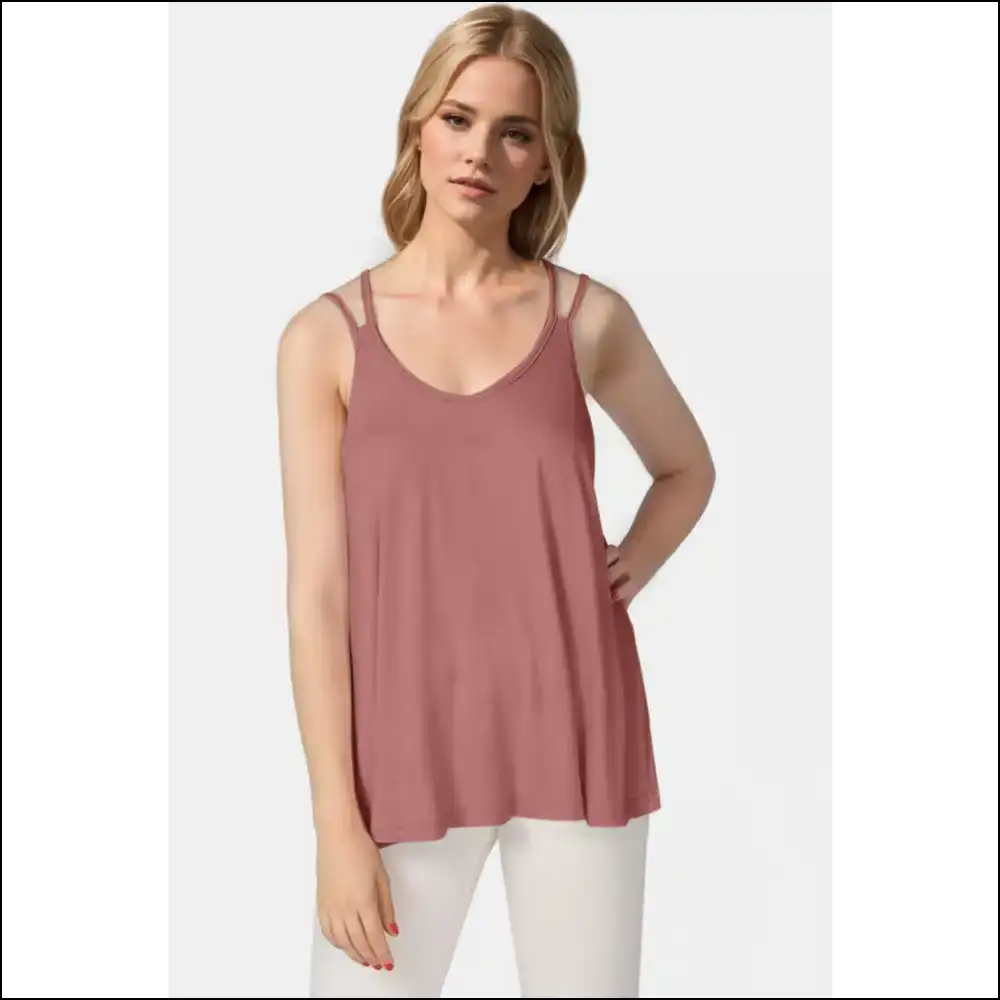 Basic Bae Bamboo Cami - Chic & Sustainable - Dusty Pink / s - Tank Tops on Sale Worldwide Shipping