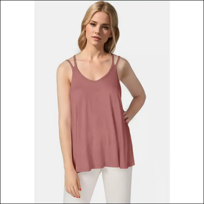 Basic Bae Bamboo Cami - Chic & Sustainable - Dusty Pink / s - Tank Tops on Sale Worldwide Shipping