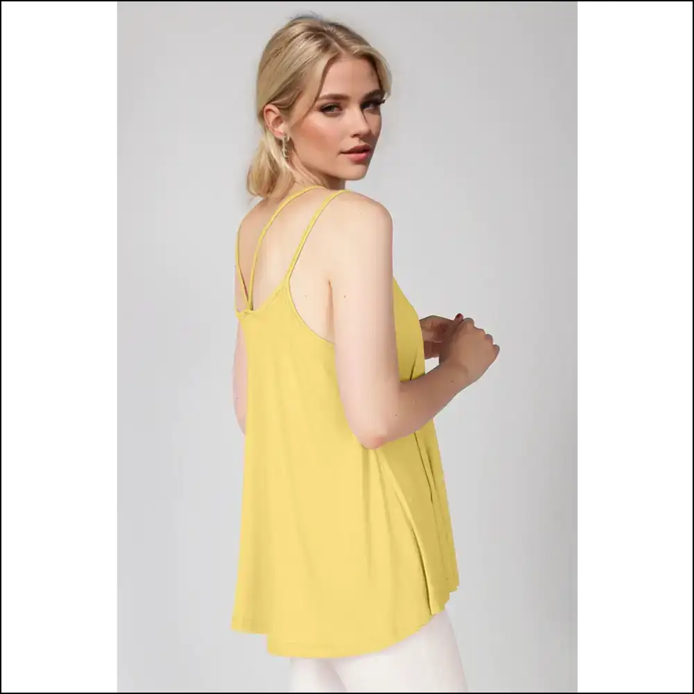 Basic Bae Bamboo Cami - Chic & Sustainable - Mustard / s - Tank Tops on Sale Worldwide Shipping