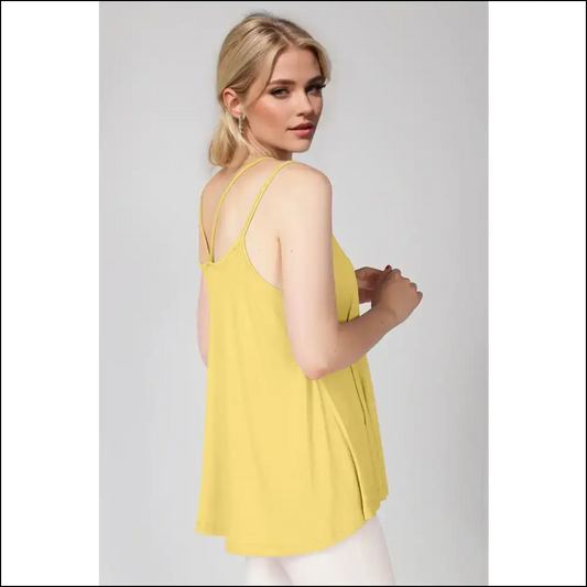 Basic Bae Bamboo Cami - Chic & Sustainable - Mustard / s - Tank Tops on Sale Worldwide Shipping