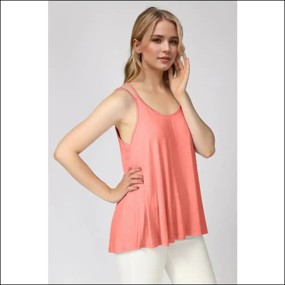 Basic Bae Bamboo Cami - Chic & Sustainable - Peach / s - Tank Tops on Sale Worldwide Shipping