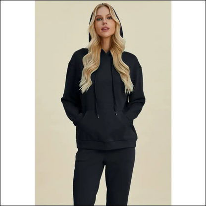 Basic Bae Full Size Air Scuba Drawstring Hoodie - Black / s - Hoodies Sweatshirts & on Sale Worldwide Shipping