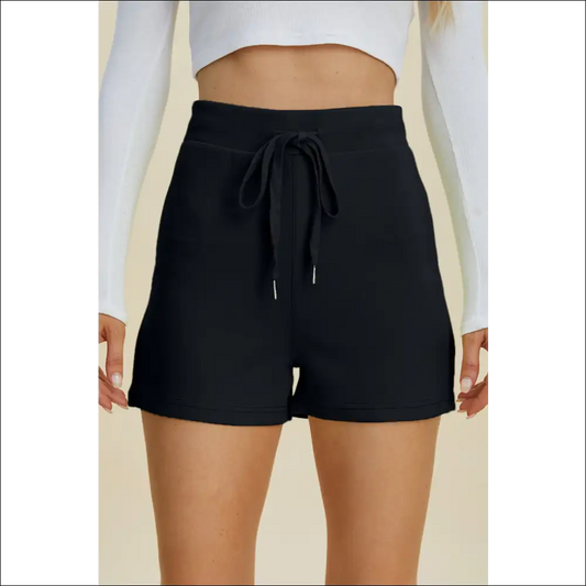 Basic Bae Scuba Drawstring High Waist Shorts - Black / l - on Sale Worldwide Shipping