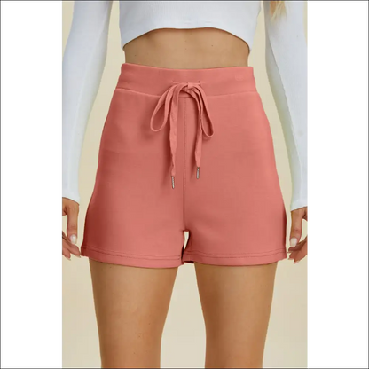Basic Bae Scuba Drawstring High Waist Shorts - Coral / s - on Sale Worldwide Shipping