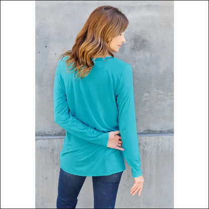 Basic Bae V-neck Long Sleeve Top - your New Go-to - Blouses on Sale Worldwide Shipping