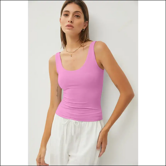 Be Cool Scoop Neck Wide Strap Tank - Tops on Sale Worldwide Shipping