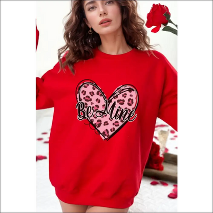 Be Mine Heart Long Sleeve Sweatshirt - Sweatshirts & Hoodies on Sale Worldwide Shipping