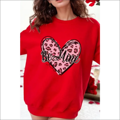 Be Mine Heart Long Sleeve Sweatshirt - Red / m - Sweatshirts & Hoodies on Sale Worldwide Shipping