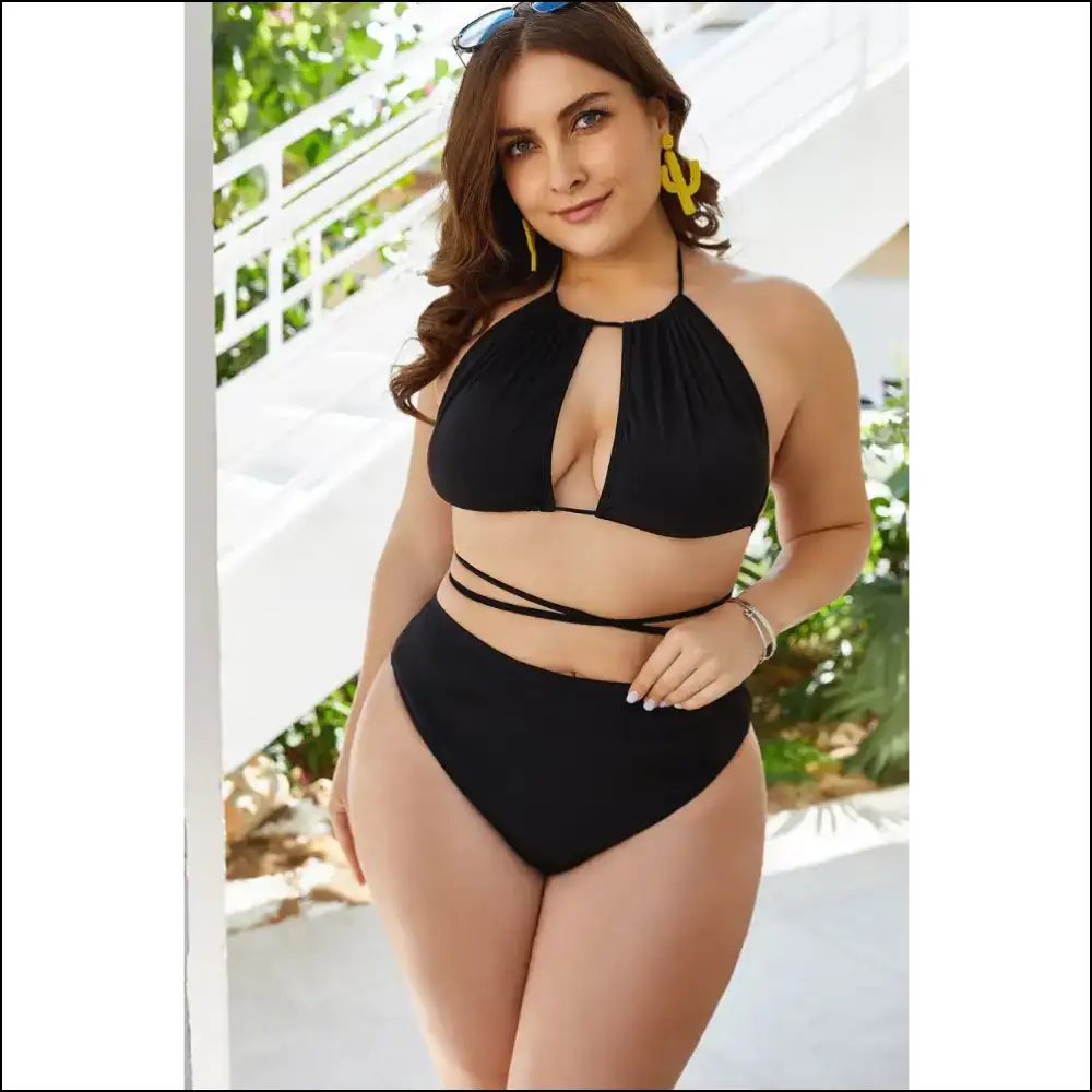 Beach Ready to Turn Heads: Rock the Cutout Tied Backless Bikini! 🏖️👙 - Black / 4xl - One-piece one Piece Swimwear on Sale Worldwide Shipping