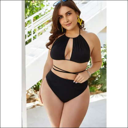 Beach Ready to Turn Heads: Rock the Cutout Tied Backless Bikini! 🏖️👙 - Black / 4xl - One-piece one Piece Swimwear on Sale Worldwide Shipping