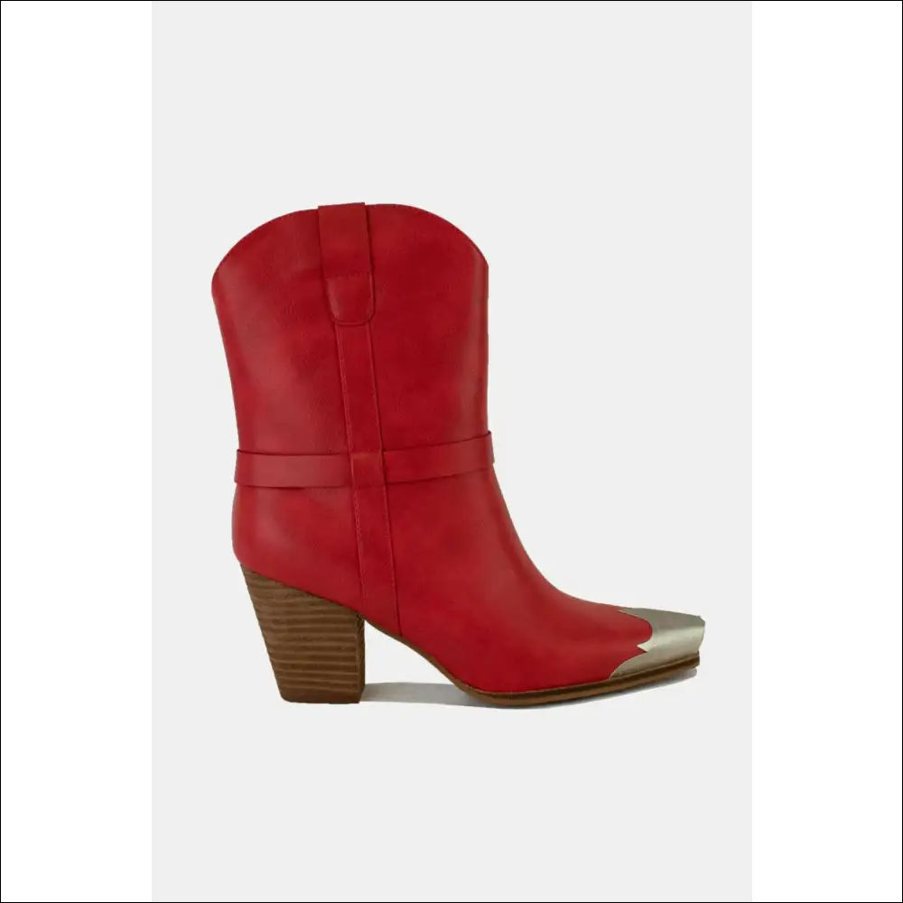 Beast Fashion Faux Leather Metal Toe Ankle Boots - on Sale Worldwide Shipping