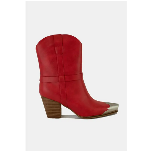 Beast Fashion Faux Leather Metal Toe Ankle Boots - on Sale Worldwide Shipping