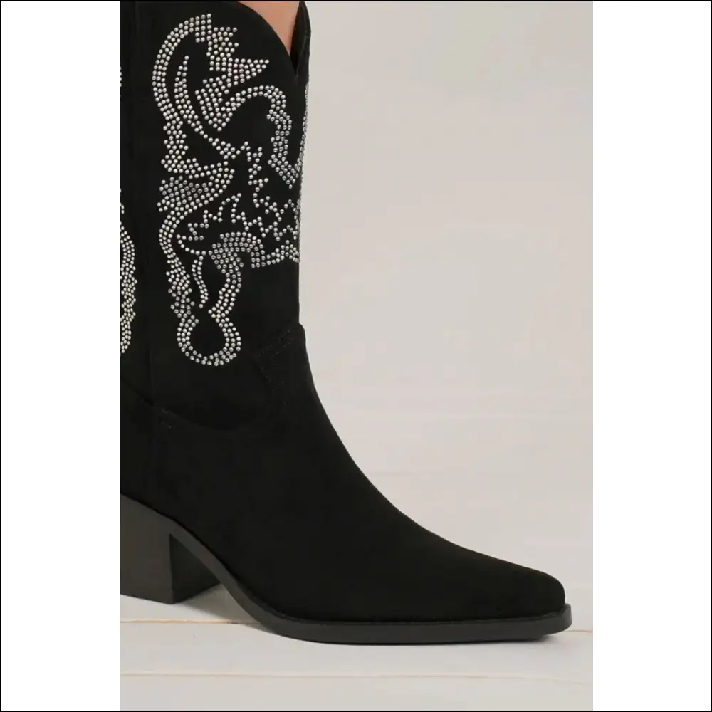 Beast Fashion Rhinestone Pointed Toe Glam Boots - on Sale Worldwide Shipping