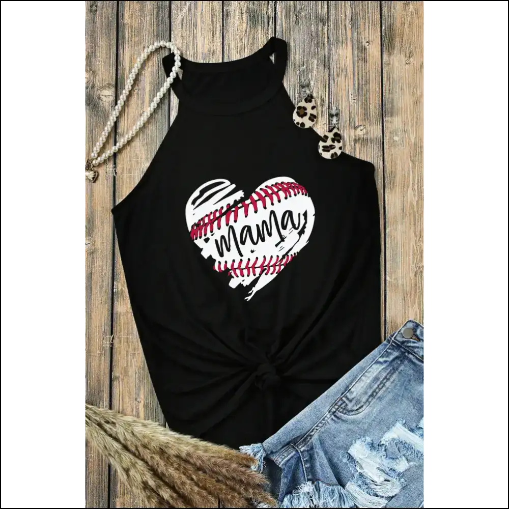 Beats Heartbreaks: Rock your Style with our Heart Graphic Round Neck Tank!❤️ - Tank Tops on Sale Worldwide Shipping