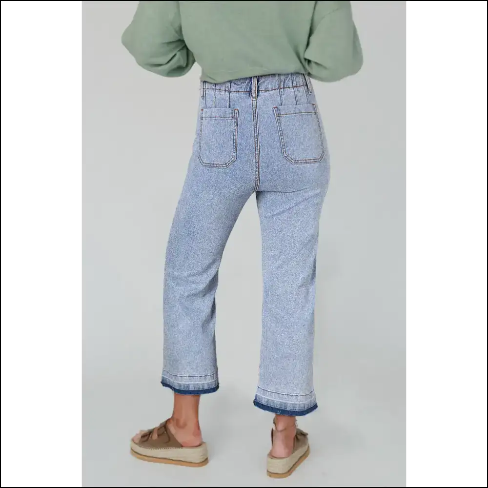 Beau Blue Acid Trip Jeans: Comfy Cropped & Kinda Rad from Needful Things 💙👖😂 - Jeans on Sale Worldwide Shipping