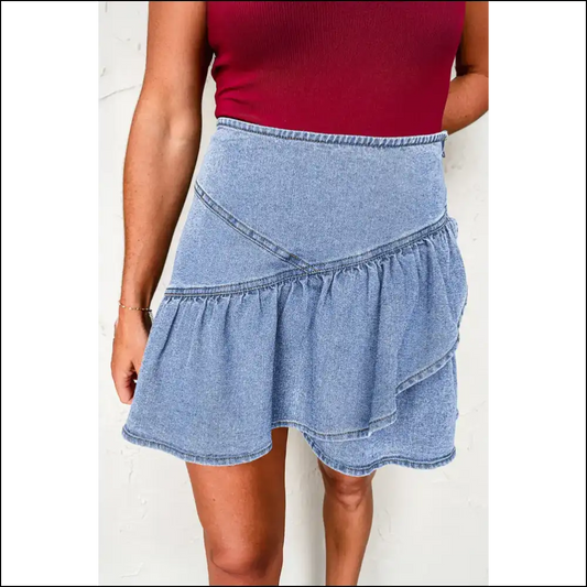 Beau Blue Denim Mini Skirt: Leg Day 👖 Needful Things - s - Skirts on Sale Worldwide Shipping