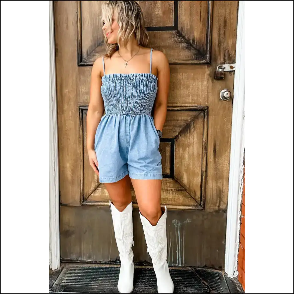 Beau Blue Denim Romper: so Cute it Hurts 💙 Needful Things - Rompers Jumpsuits & on Sale Worldwide Shipping
