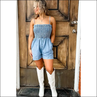 Beau Blue Denim Romper: so Cute it Hurts 💙 Needful Things - Rompers Jumpsuits & on Sale Worldwide Shipping