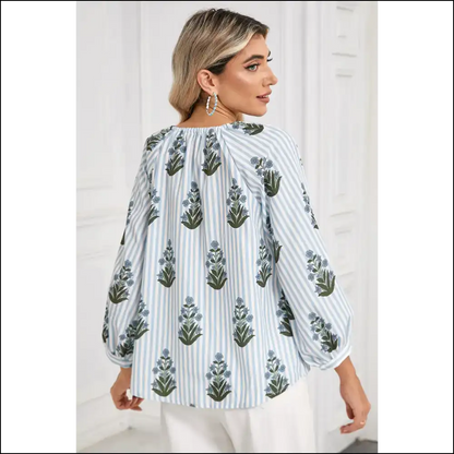 Beau Blue Floral: so Good it Hurts (your Ex) Blouses on Sale Worldwide Shipping