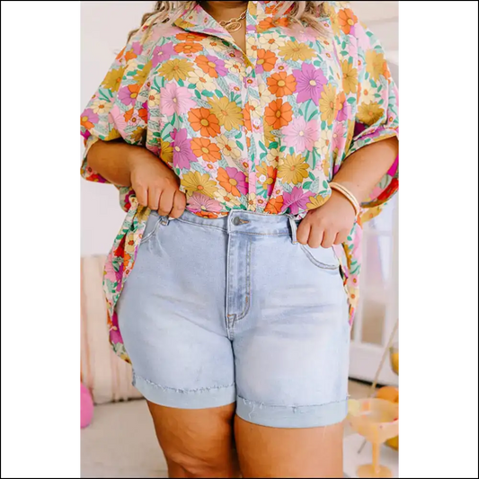 Beau Blue High Waist Denim Shorts: Thighs the Limit! 👖 Needful Things - 1x - Shorts on Sale Worldwide Shipping