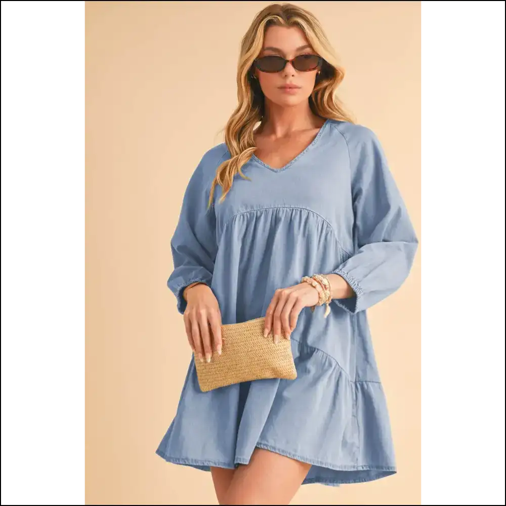 Beau Blue Puff Sleeve Mini Dress: your Fabulosity Ticket 💙 - Short Dresses on Sale Worldwide Shipping