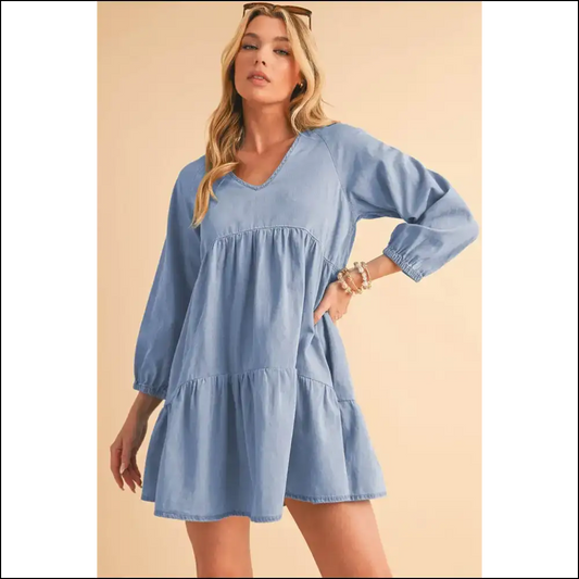 Beau Blue Puff Sleeve Mini Dress: your Fabulosity Ticket 💙 - s - Short Dresses on Sale Worldwide Shipping