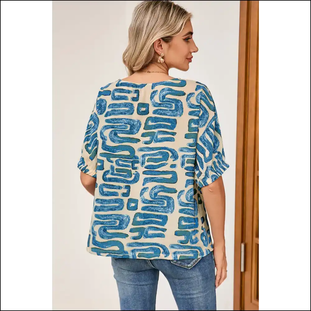 Beige Abstract Print Dolman: Comfortably Chic from Needful Things 😜 - Blouses on Sale Worldwide Shipping