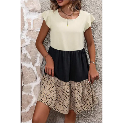 Beige Animal Spot Dress: I’m Practically Purr-fect 🐆 Needful Things - Light French / s - Short Dresses on Sale Worldwide Shipping