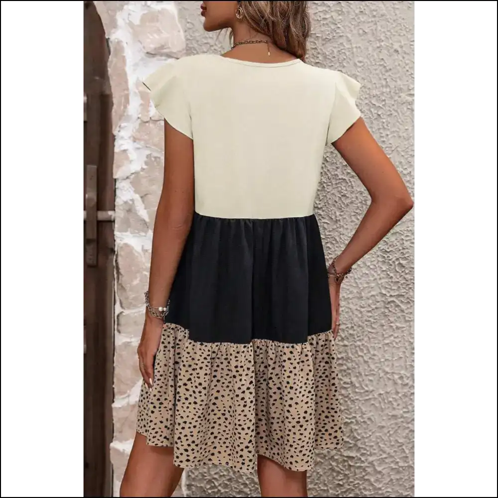 Beige Animal Spot Dress: I’m Practically Purr-fect 🐆 Needful Things - Short Dresses on Sale Worldwide Shipping