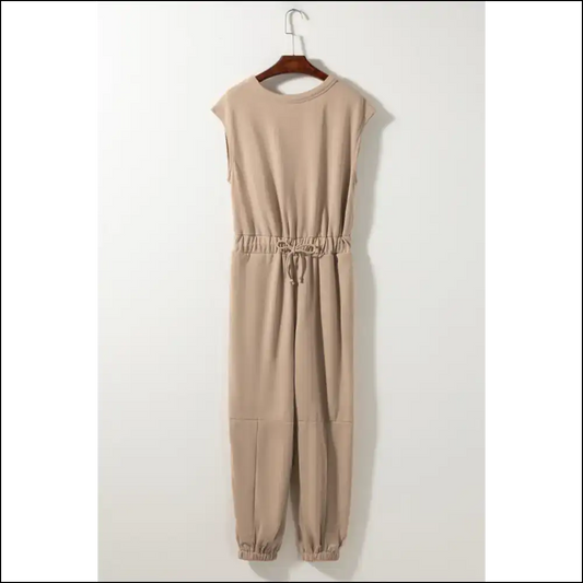 Beige Cap Sleeve Backless Jumpsuit: Pants Optional (Chic) at Needful Things 😉 - Light French / s - Jumpsuits & Rompers on Sale Worldwide