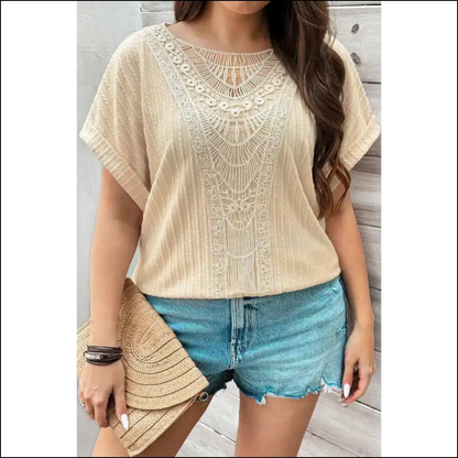Beige Lace Crochet: from to Babe-alicious 💅 Needful Things - 1x - Plus Size Tops on Sale Worldwide Shipping