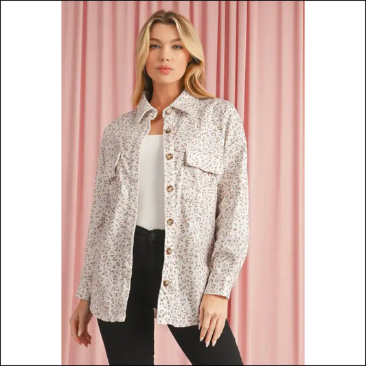 Beige Leopard Print Shacket: so Fetch 🐆 Needful Things - s - Jackets Outerwear on Sale Worldwide Shipping
