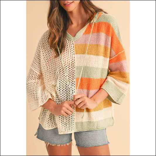 Beige Oversized Hooded Sweater: i Woke Up Like this (chic) s - Sweaters on Sale Worldwide Shipping