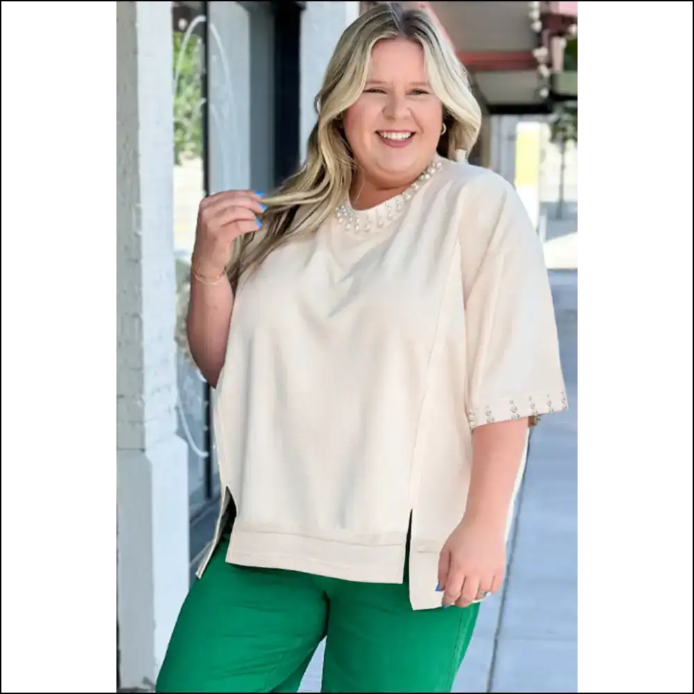 Beige Pearl Decor: Finally a Shirt that Understands my Snack Cravings! 🍩 Needful Things - Plus Size Tops on Sale Worldwide Shipping
