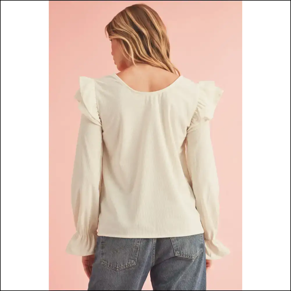 Beige Ruffled Flounce Sleeve: so Flouncy It’s! Blouses on Sale Worldwide Shipping
